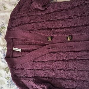 Zenana Premium Purple Cardigan, US size L
